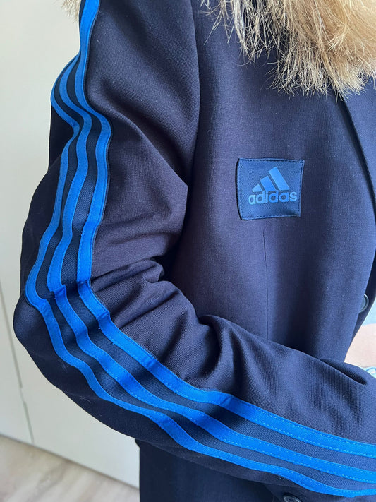 Vintage Adidas Blazer Blauw CloseUp