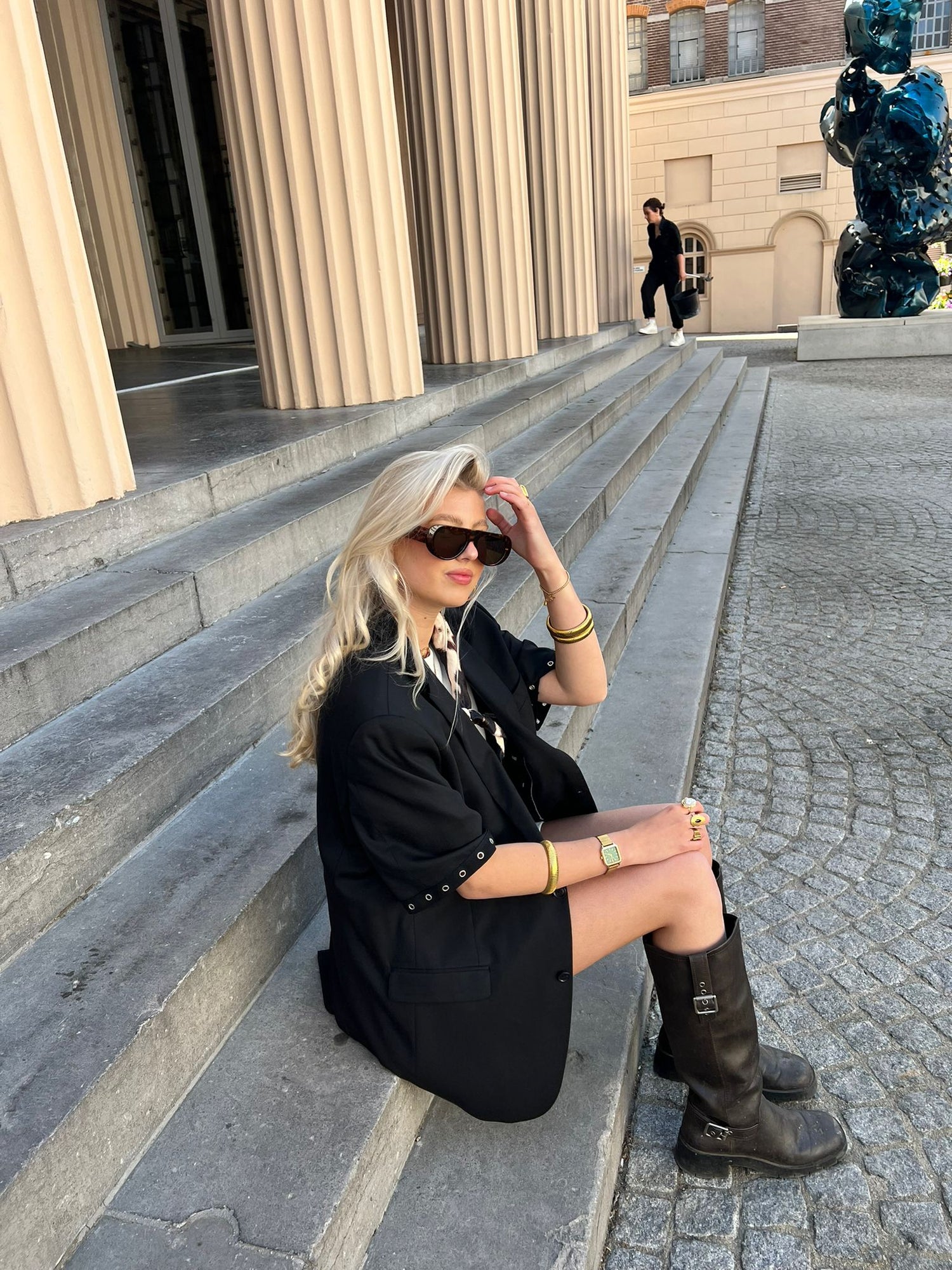 Zwarte Vintage Blazer
